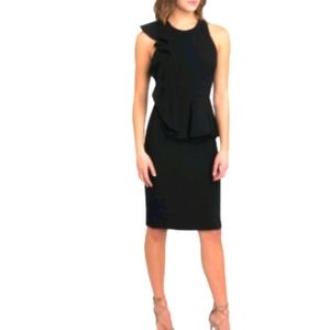 Calvin Klein Asymmetrical Ruffle Front Dress